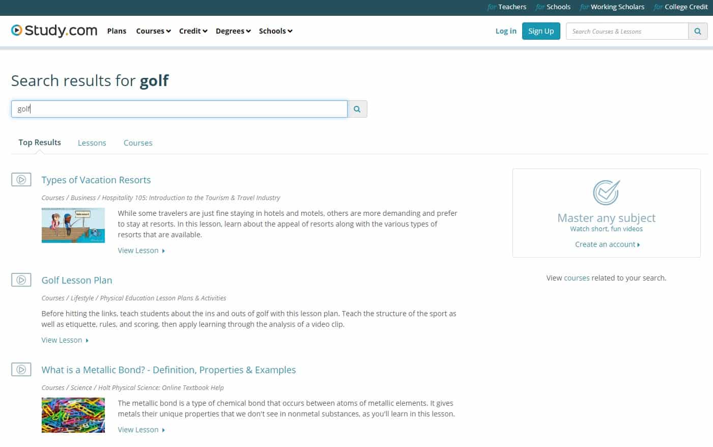 Study Learn Golf Lessons Online