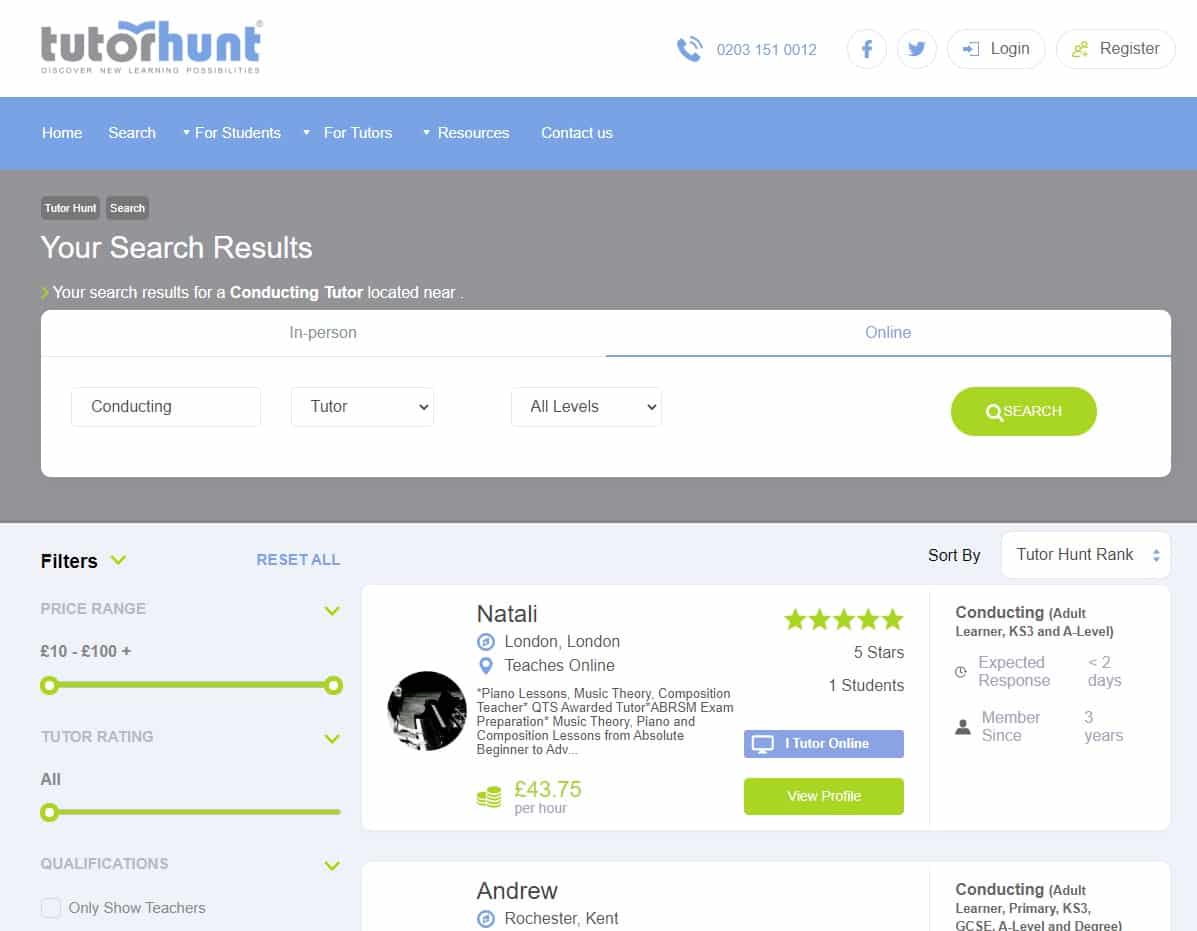 Tutorhunt Learn Music Conducting Lessons Online