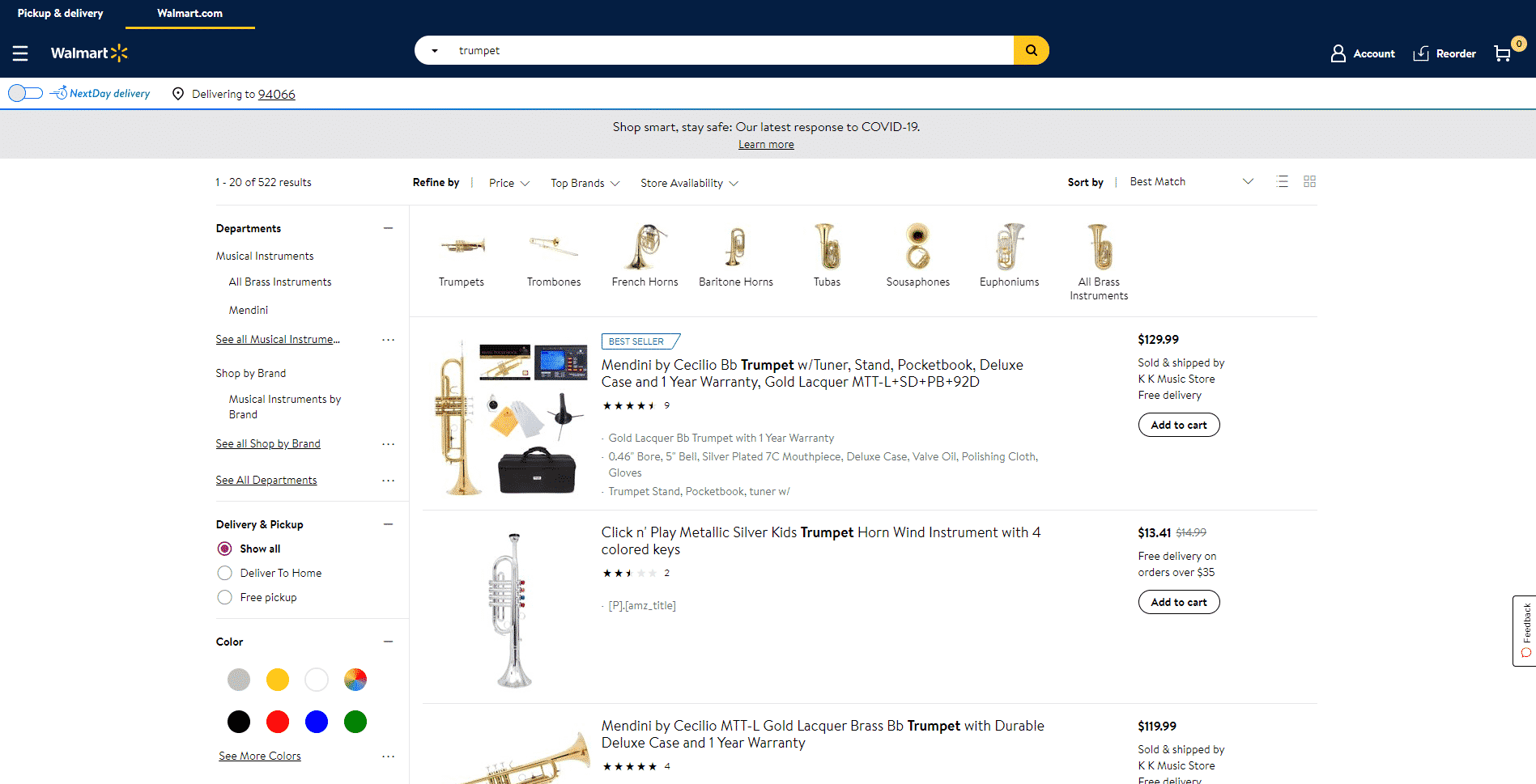 Walmart buy Trumpets online
