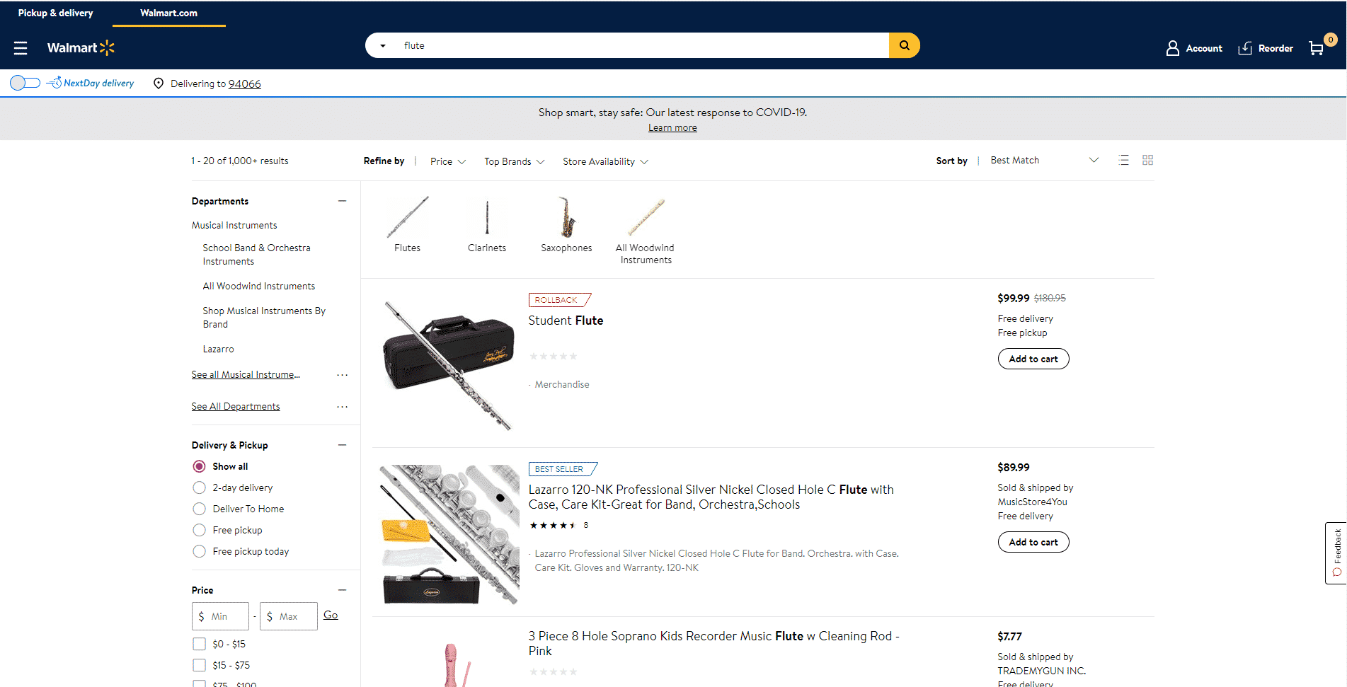 Walmart buy flute online