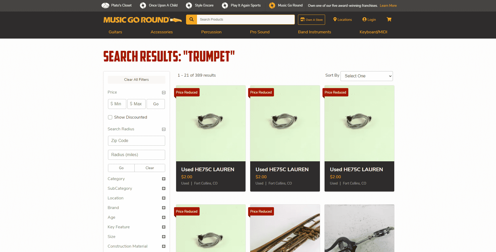 Winmark buy Trumpets online