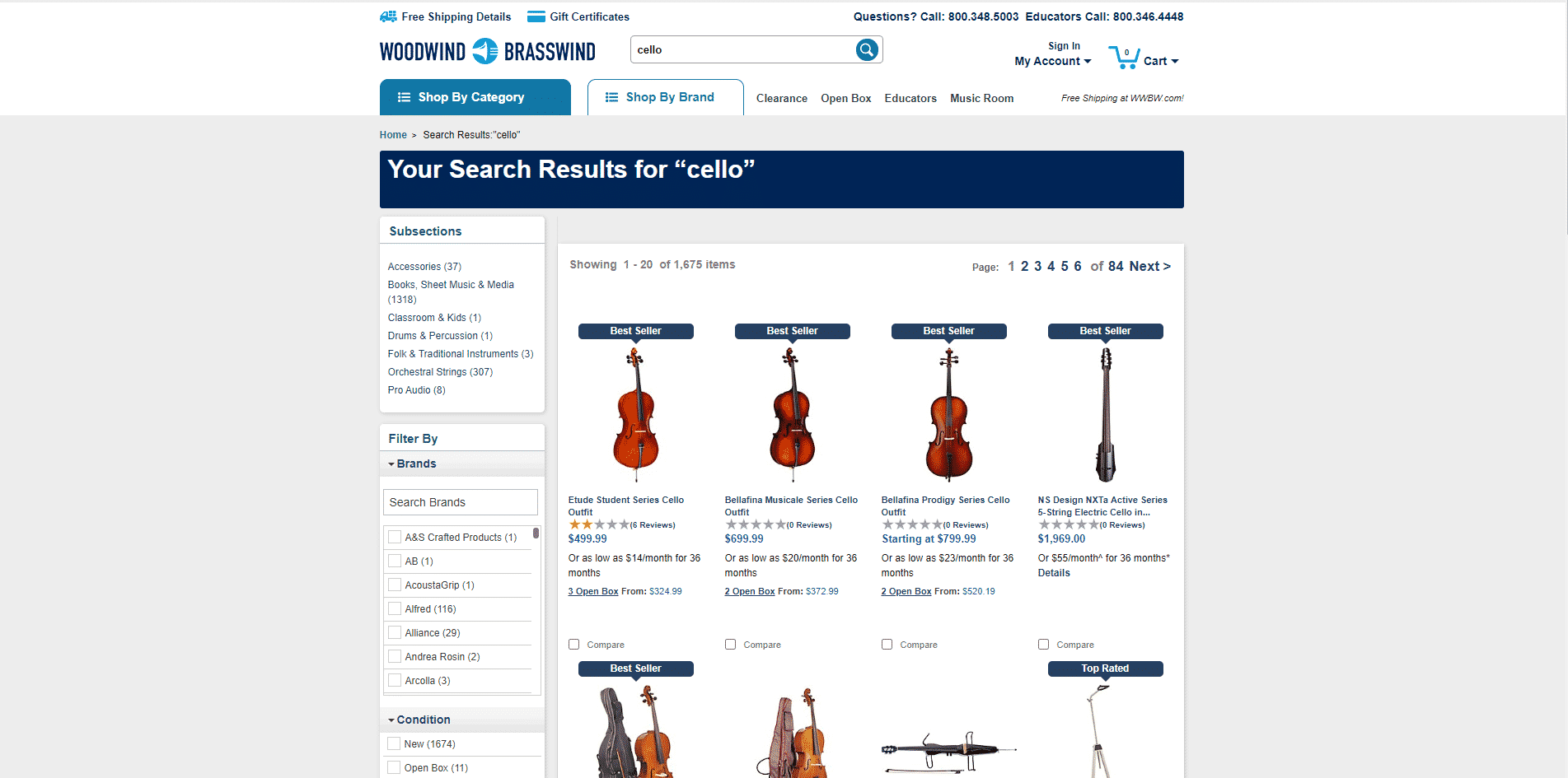 Woodwind Brasswind buy cello online