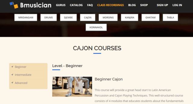 Bmusician Learn Cajon Lessons Online