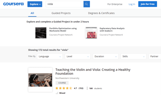 Coursera Learn Viola Lessons Online