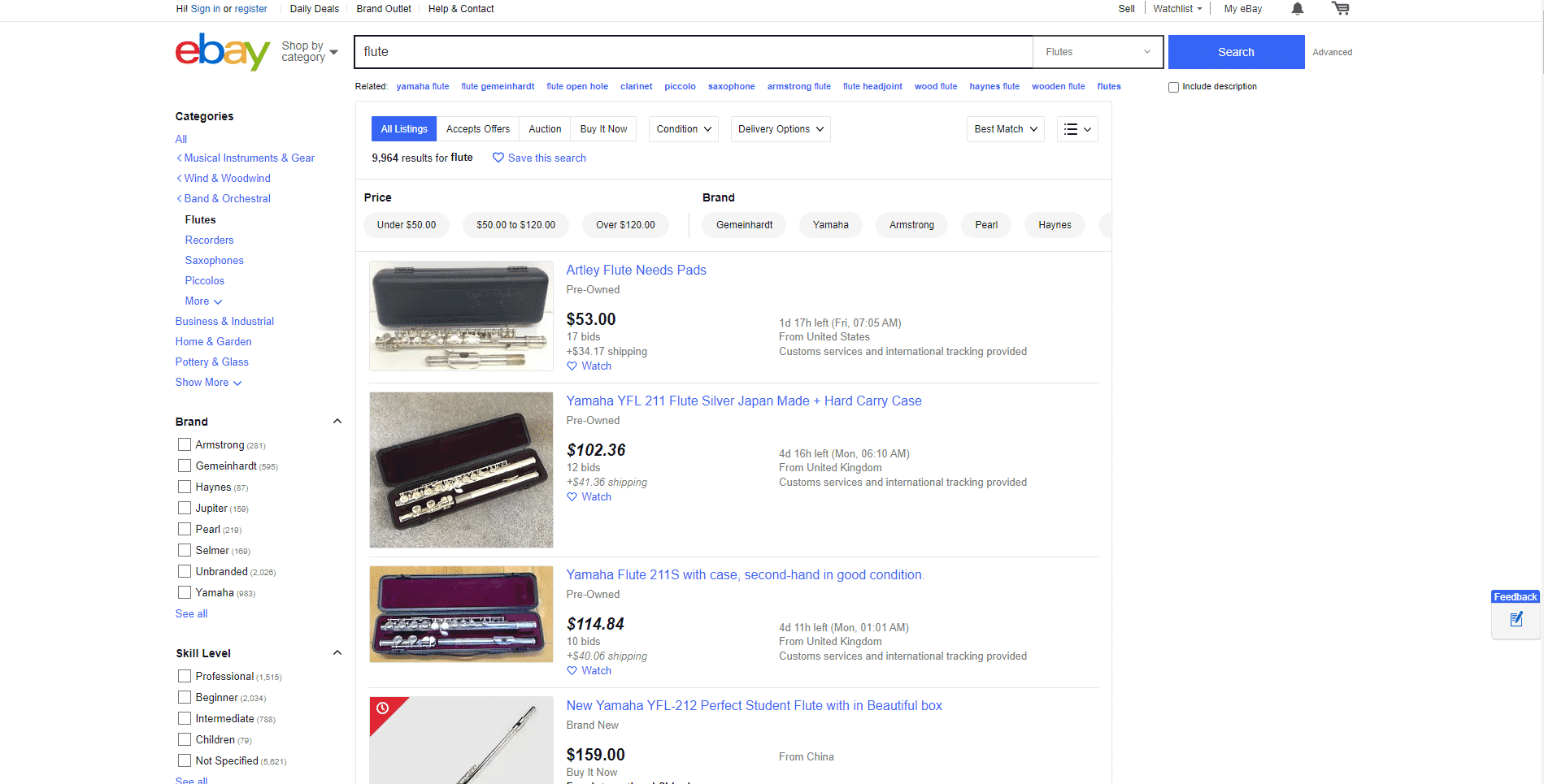 eBay buy flute online