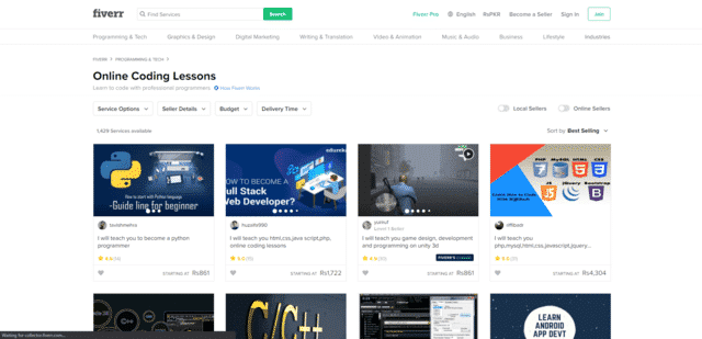 fiverr learn coding lessons online