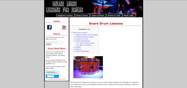 freedrumlessonsonline learn snare drum lessons online