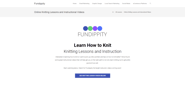 fundippity learn knitting lessons online