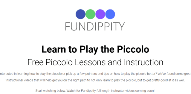 fundippity learn piccolo lessons online