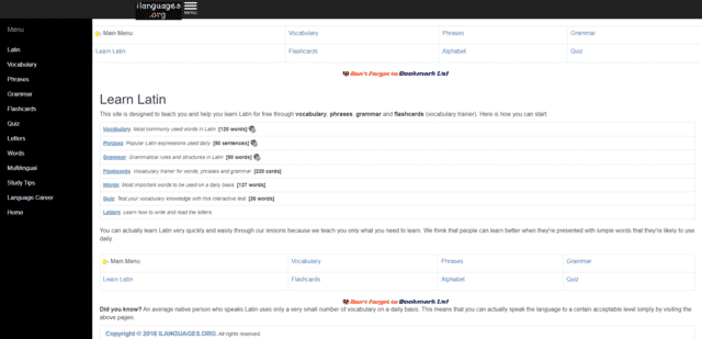 ilanguages learn latin lessons online