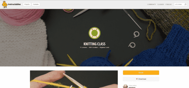 instructables learn knitting lessons online