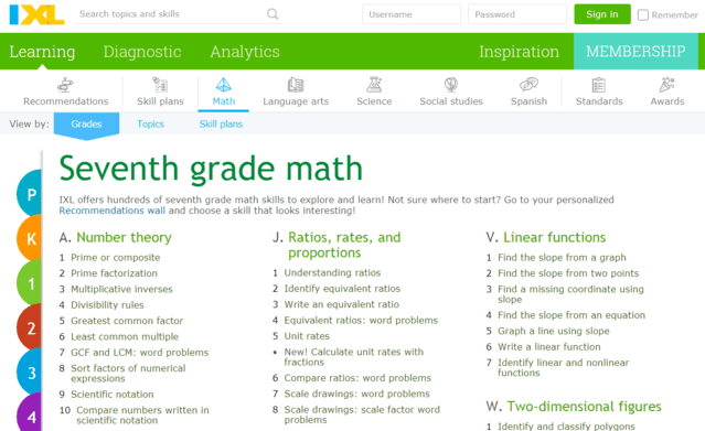 IXL Learn 7th Grade Math Lessons Online