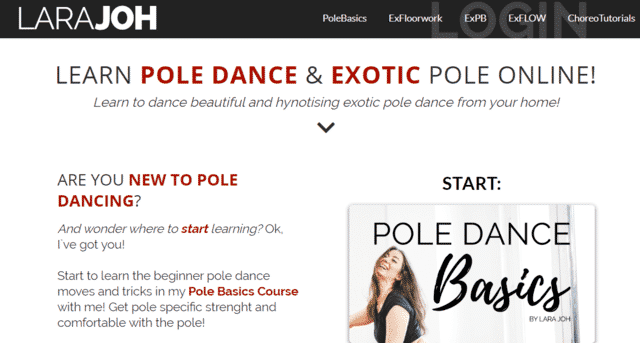 larajoh learn pole dancing lessons online