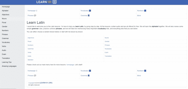 learn101 learn latin lessons online