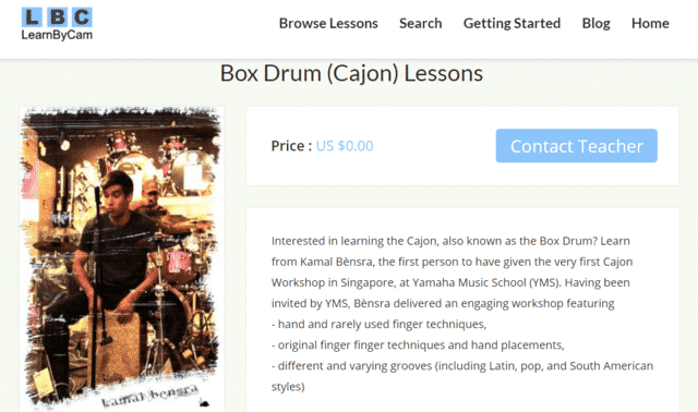 Learnbycam Learn Cajon Lessons Online