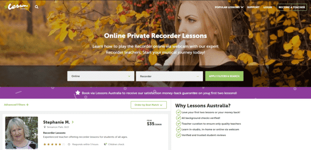 lessonaustralia learn recorder lessons online