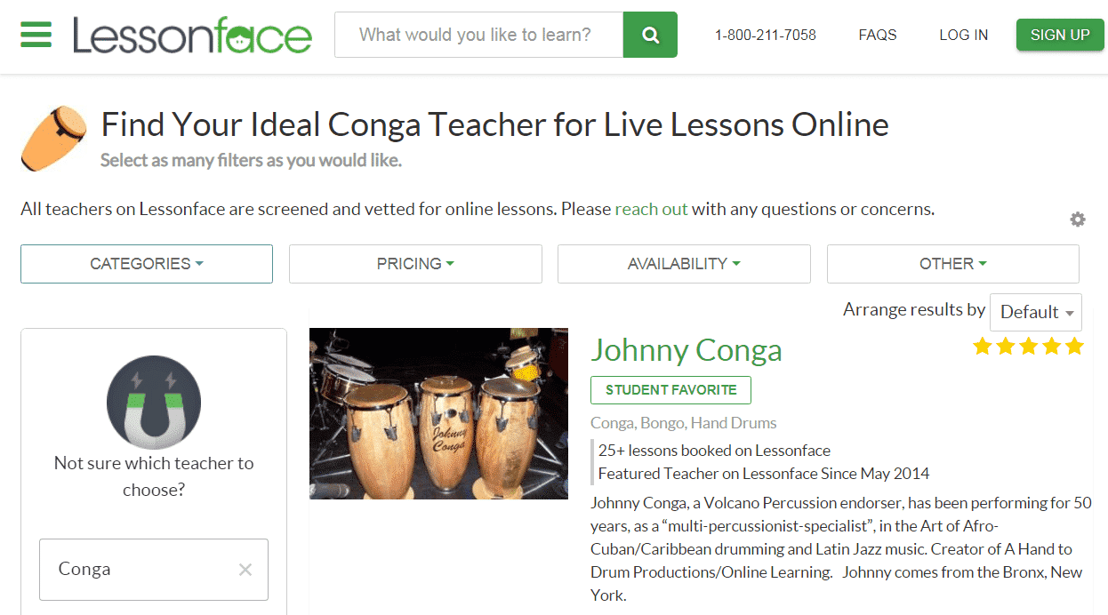 Lessonface Learn Conga Lessons Online