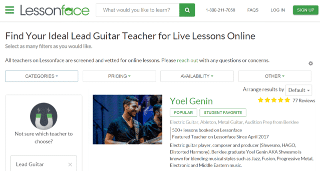 Lessonface Learn Lead Guitar Lessons Online