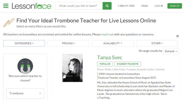 Lessonface Learn Trombone Lessons Online