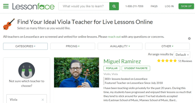 Lessonface Learn Viola Lessons Online