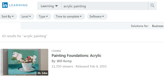 linkedin learn acrylic painting lessons online