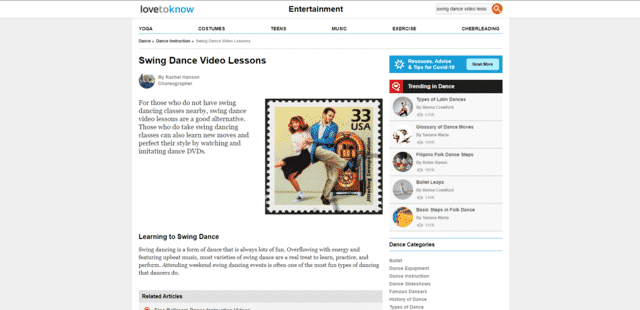 lovetoknow learn swing dance lessons online