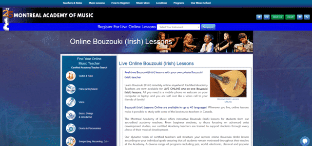 montrealacademyofmusic learn bouzouki lessons online