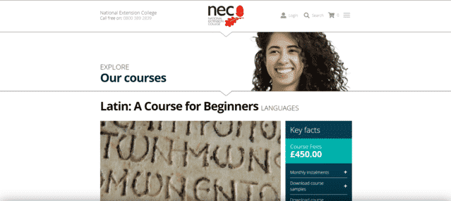 nec learn latin lessons online