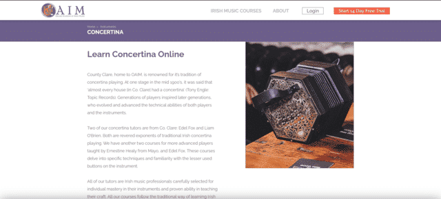 oaim learn concertina lessons online