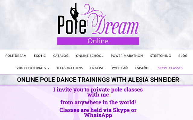 poledream learn pole dancing lessons online