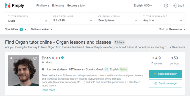 Preply Learn Organ Lessons Online
