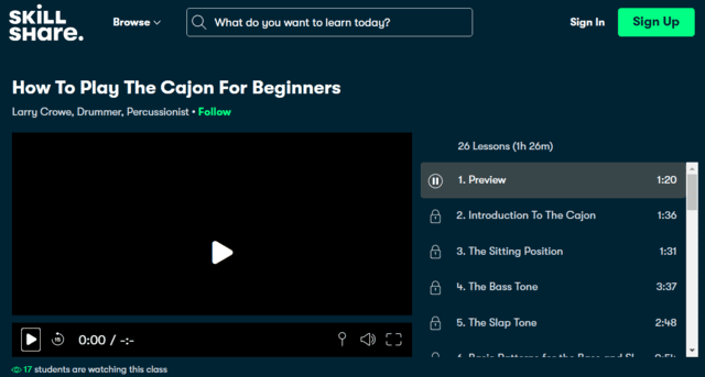 Skillshare Learn Cajon Lessons Online