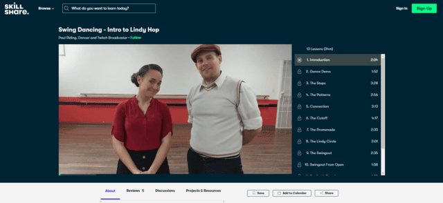 skillshare learn swing dance lessons online