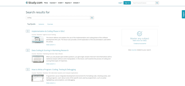study learn coding lessons online