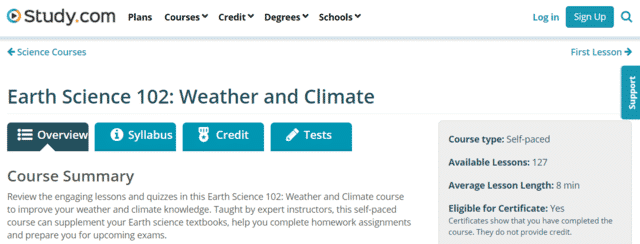 study learn weather lessons online