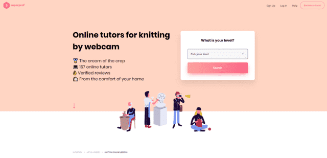 superprof learn knitting lessons online