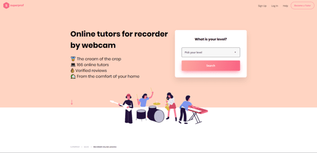 superprof learn recorder lessons online