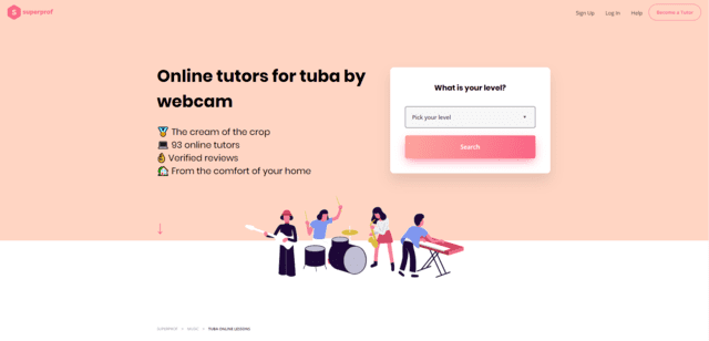 superprof learn tuba lessons online