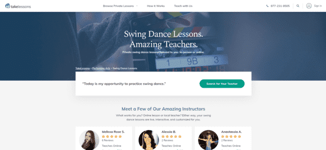 takelessons learn swing dance lessons online