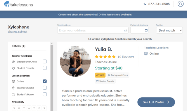 takelessons learn xylophone lessons online