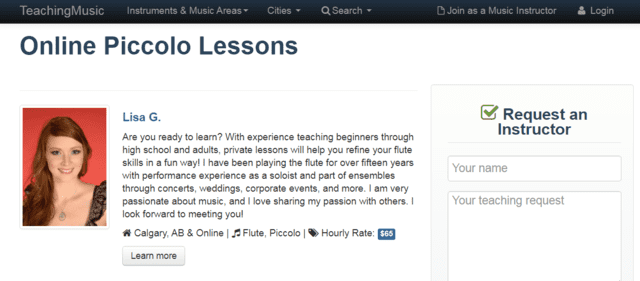 teachingmusic learn piccolo lessons online