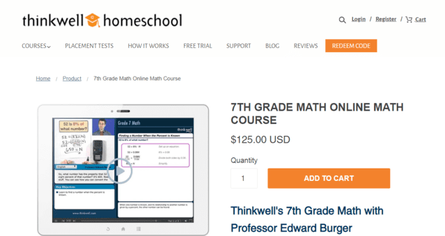 Thinkwellhomeschool Learn 7th Grade Math Lessons Online