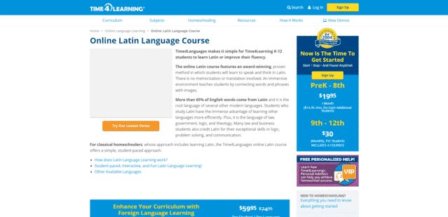 time4learning learn latin lessons online