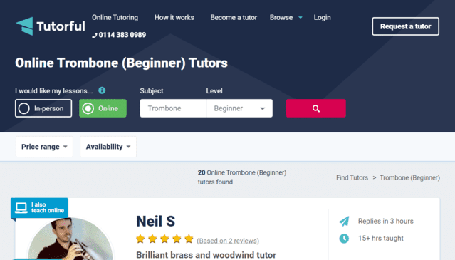 Tutorful Learn Trombone Lessons Online