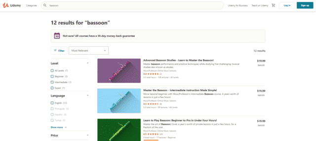 udemy learn bassoon lessons online