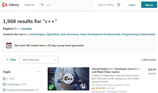 Udemy Learn C++ Lessons Online