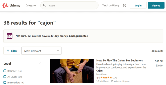 Udemy Learn Cajon Lessons Online