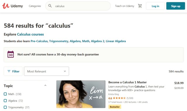 udemy learn calculus lessons online