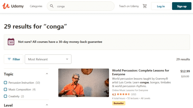 Udemy Learn Conga Lessons Online