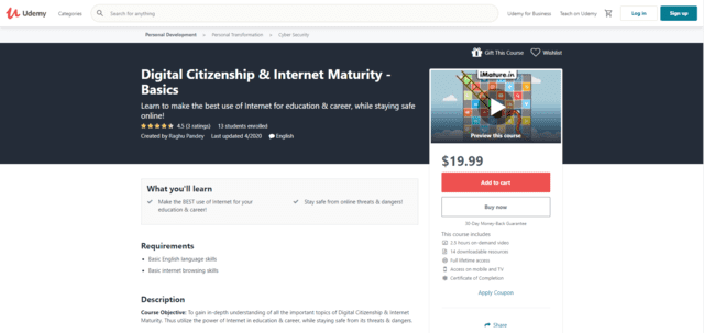udemy learn digital citizenship lessons online